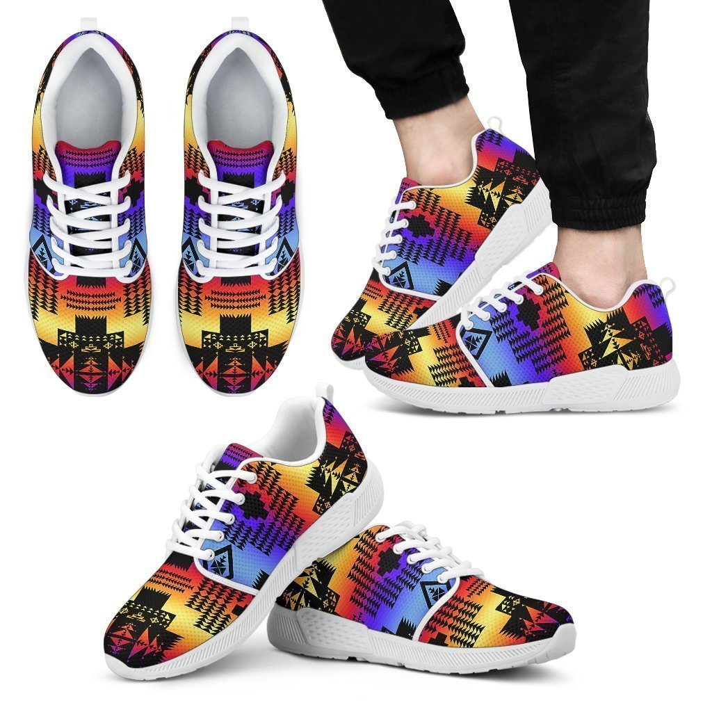 Seven Tribes Black with Sunset Sopo Men's Athletic Sneakers White Sole-6teenth World™-Men's Athletic Sneakers-US5 (EU38)-Vibe Cosy™