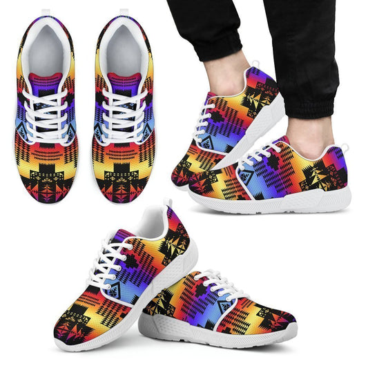 Seven Tribes Black with Sunset Sopo Men's Athletic Sneakers White Sole-6teenth World™-Men's Athletic Sneakers-US5 (EU38)-Vibe Cosy™