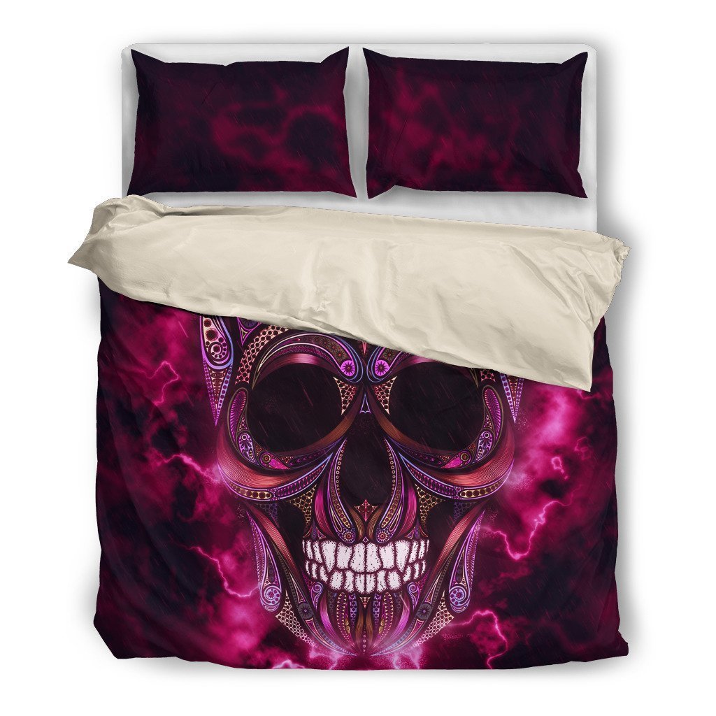 Pink Sugar Skull-6teenth World™-Bedding Set-Twin-Vibe Cosy™