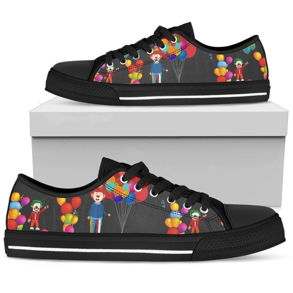 Clowns Black low tops-6teenth World™-Women's Low Top Shoe-US5.5 (EU36)-Vibe Cosy™