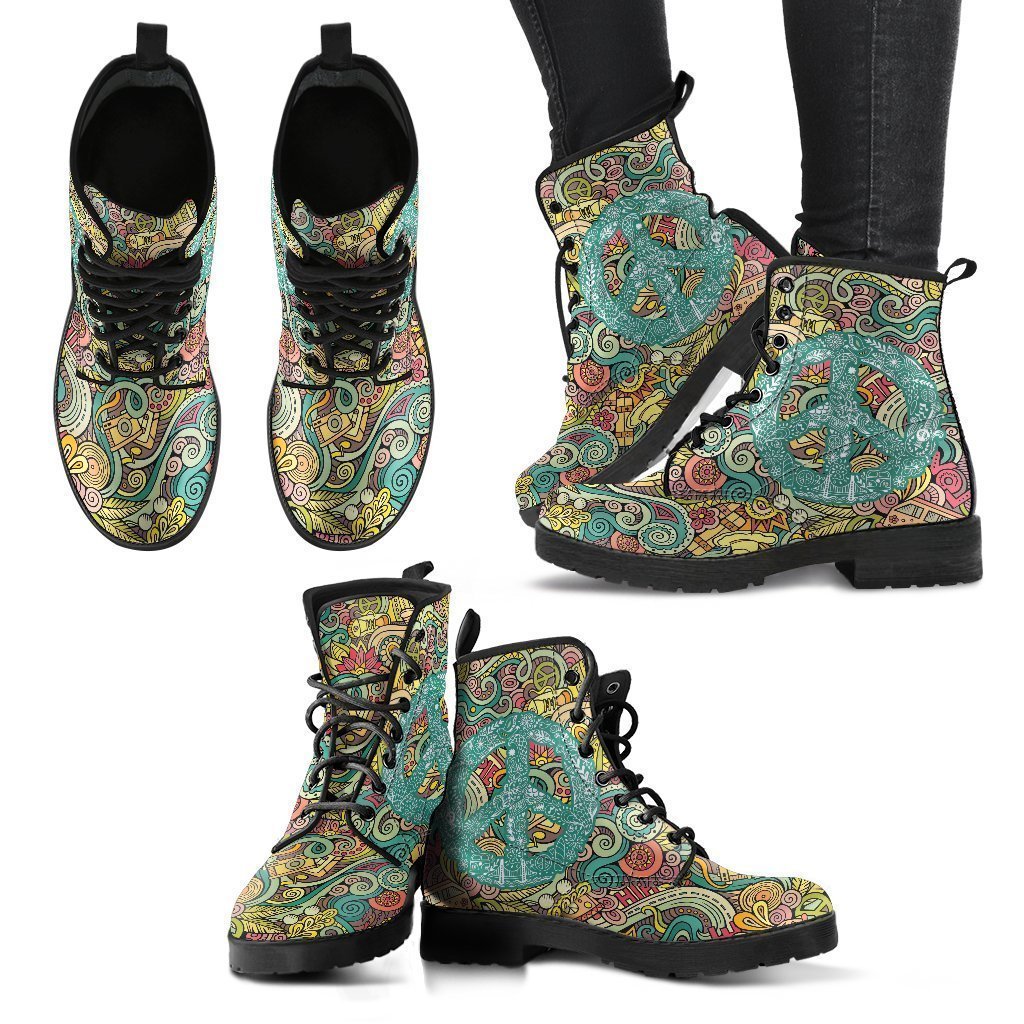 Hippie Peace Women's Leather Boots-Shoes-HD09-Women's Leather Boots-US5 (EU35)-Vibe Cosy™