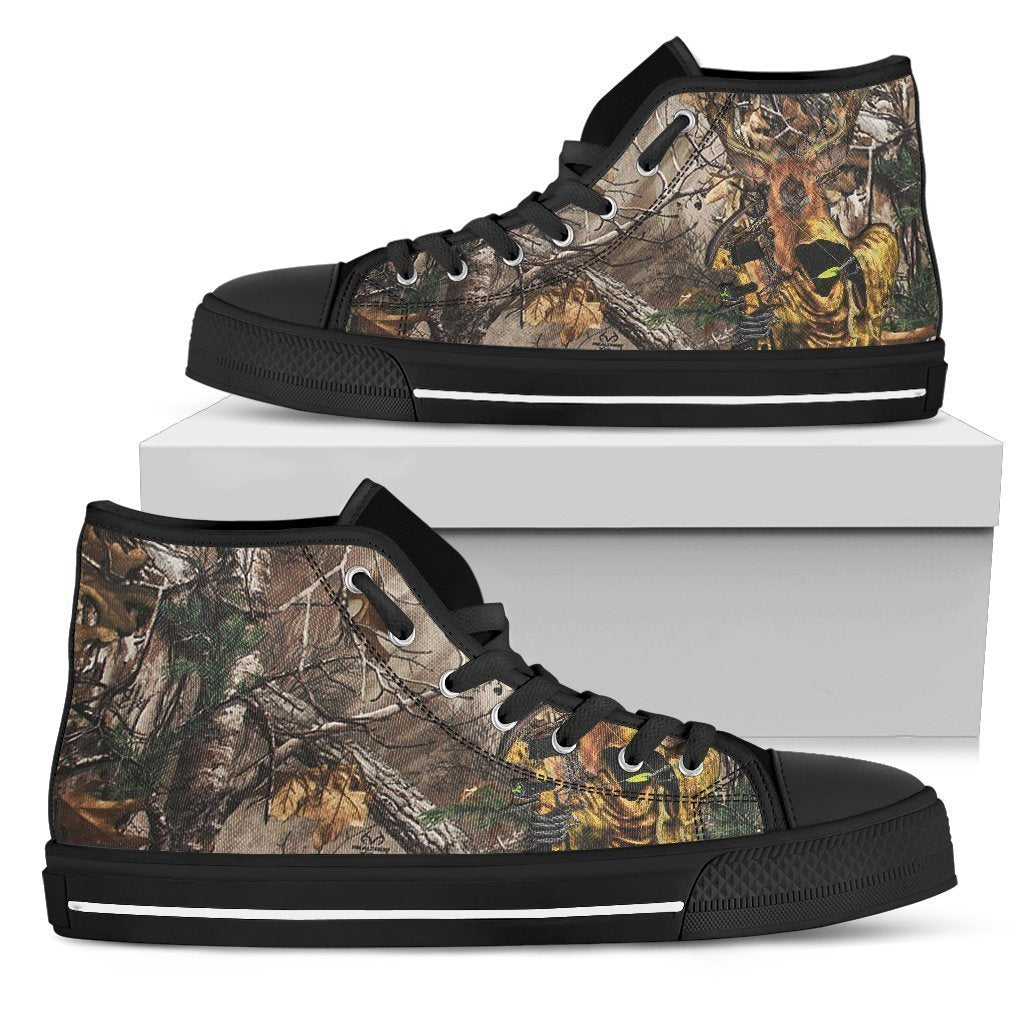 Men's High Top Shoes - Hunting Tattoo-Shoes-HP Arts-Mens High Top - Black - Autism Shoes-US5 (EU38)-Vibe Cosy™