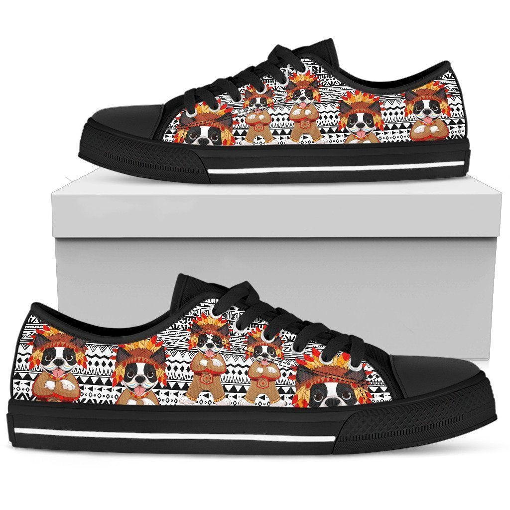 Boston terrier Women's Low Top Shoe-6teenth World™-Women's Low Top Shoe-US5.5 (EU36)-Vibe Cosy™