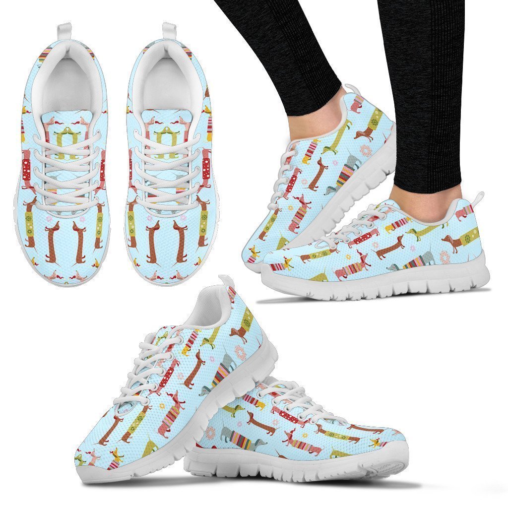 Dachshund Christmas Women's Sneakers-6teenth World™-Women's Sneakers-US5 (EU35)-Vibe Cosy™