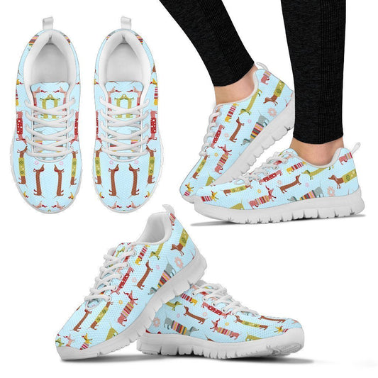 Dachshund Christmas Women's Sneakers-6teenth World™-Women's Sneakers-US5 (EU35)-Vibe Cosy™