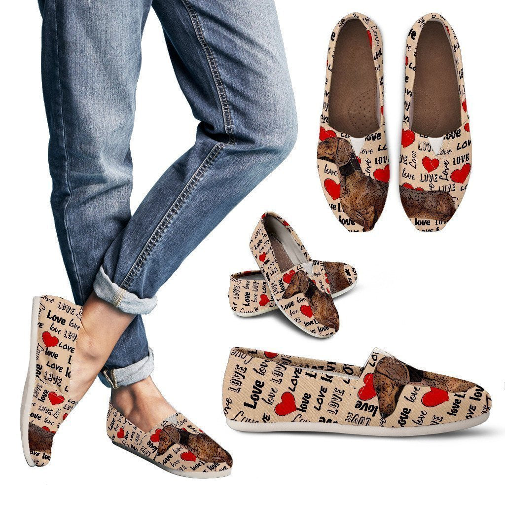 Dachshund Love Women`s Casual Shoes-6teenth World™-Women's Casual Shoes-US6 (EU36)-Vibe Cosy™