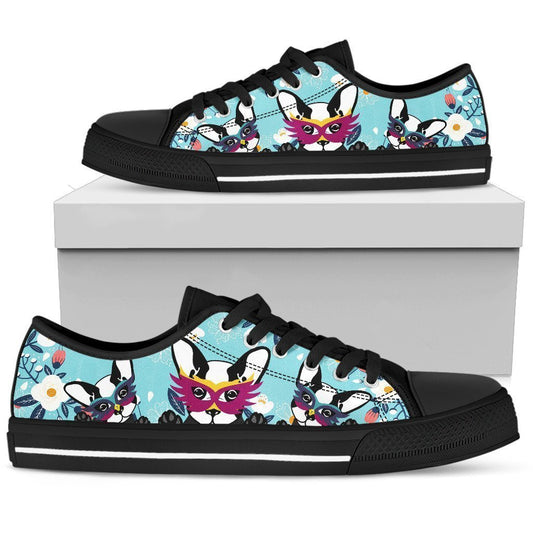 Boston Terrier Women's Low Top Shoe-6teenth World™-Women's Low Top Shoe-US5.5 (EU36)-Vibe Cosy™