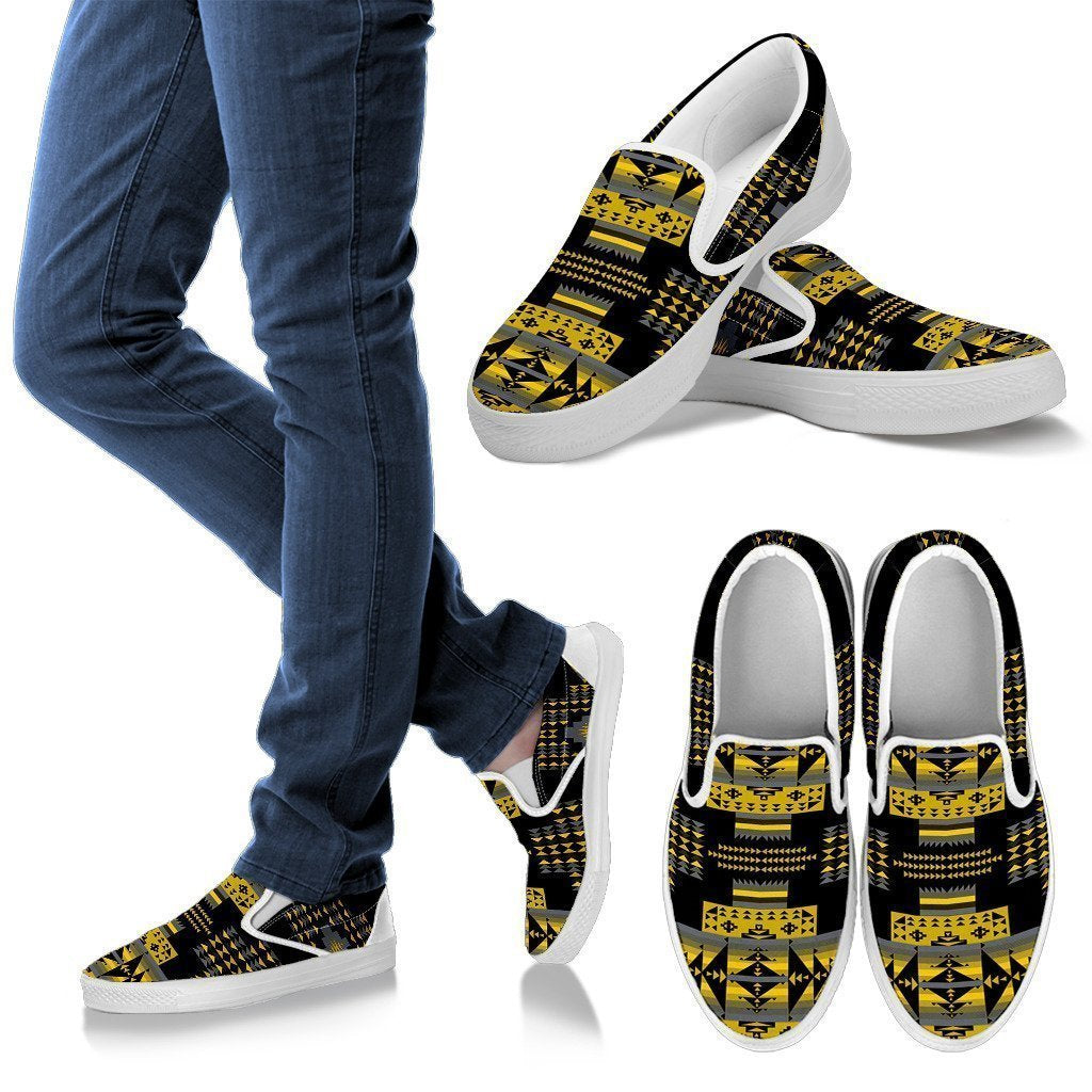 Seven Tribes Yellow Ocre Men's Slip Ons-6teenth World™-Kid's Sneakers-US8 (EU40)-Vibe Cosy™