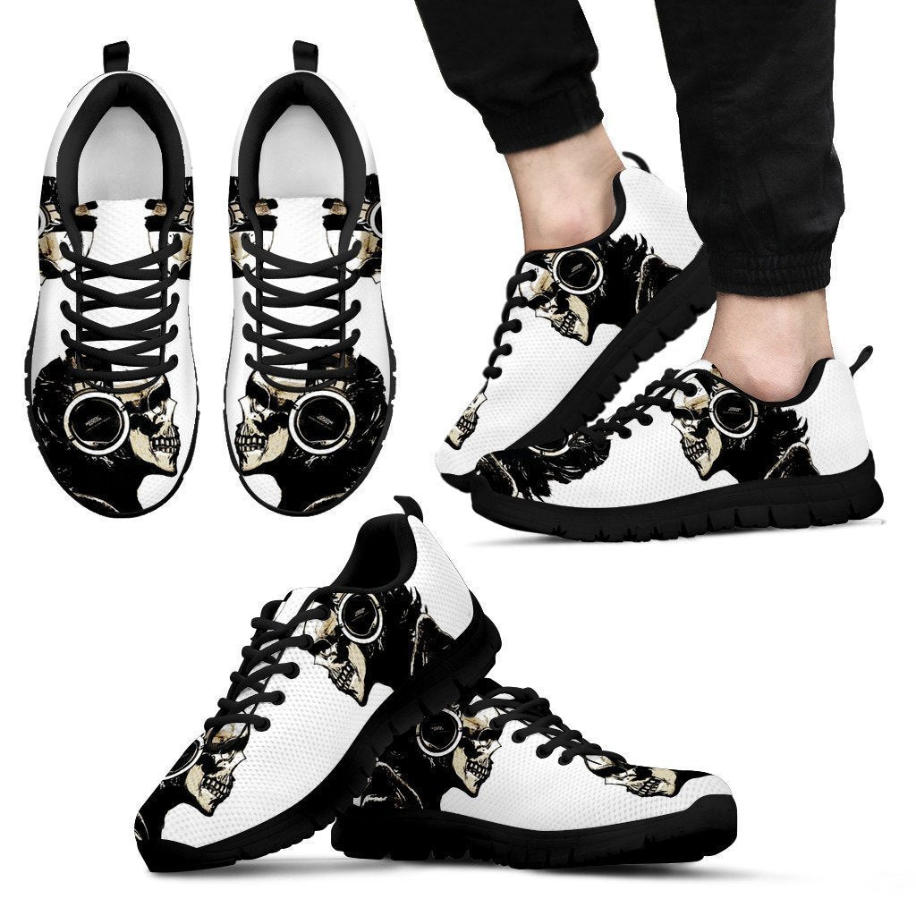 Skull Shoes-T-Shirts-6teenth Outlet-Men's Sneakers - Black - Skull Shoes-US5 (EU38)-Vibe Cosy™