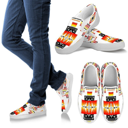 Seven Tribes White Men's Slip Ons-6teenth World™-Kid's Sneakers-US8 (EU40)-Vibe Cosy™