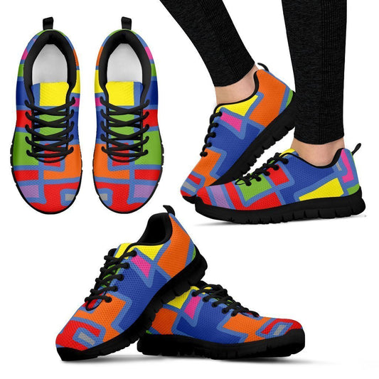 Women's Sneakers Square Colors - Black-6teenth World™-Women's Sneakers-US5 (EU35)-Vibe Cosy™