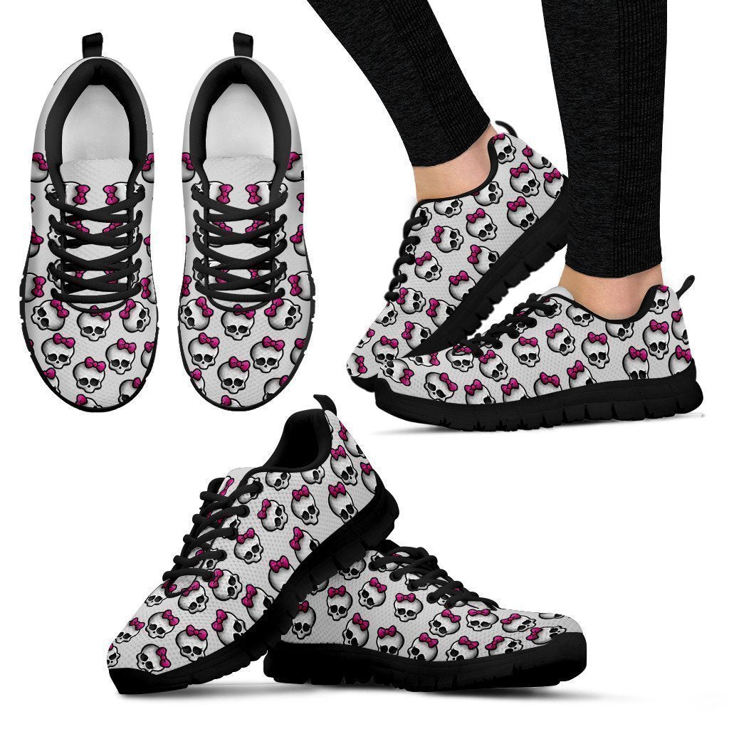 Pink Ribbon Skull Women's Sneakers-6teenth World™-Women's Sneakers-US5 (EU35)-Vibe Cosy™
