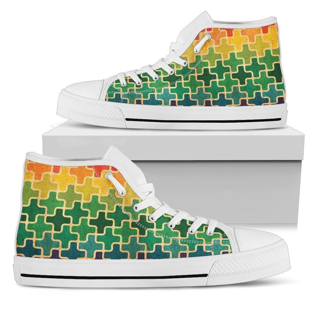 Autism Shoes-Shoes-6teenth Outlet-Mens High Top - White - Autism Shoes-US5 (EU38)-Vibe Cosy™