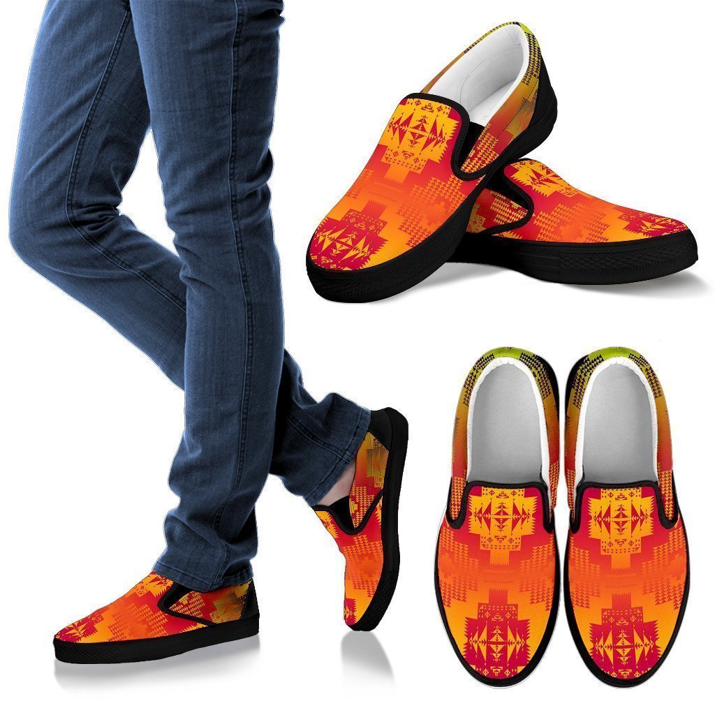 Seven Tribes Purple Night Men's Slip Ons-6teenth World™-Kid's Sneakers-US8 (EU40)-Vibe Cosy™