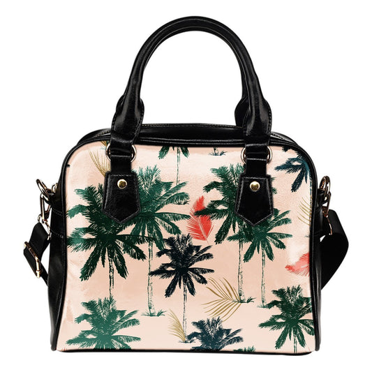 Coconut Tree Shoulder Handbag 04 - AH-SHOULDER HANDBAGS-Alohawaii-Shoulder Handbag-Black-PU leather-Vibe Cosy™