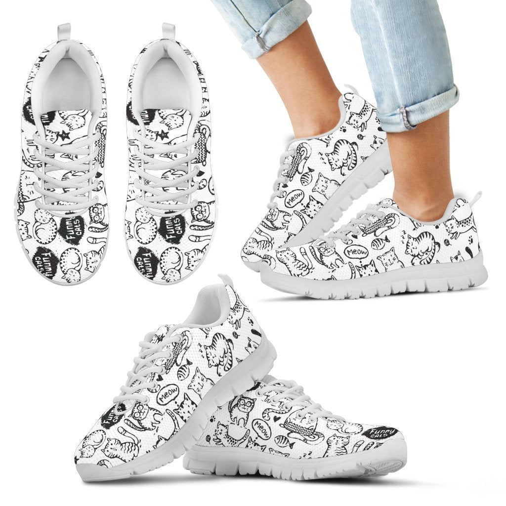 Cat Funny Kid's Sneakers-6teenth World™-Kid's Sneakers-11 CHILD (EU28)-Vibe Cosy™