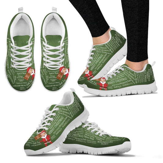 Christmas Graffiti - White-6teenth World™-Women's Sneakers-US5 (EU35)-Vibe Cosy™