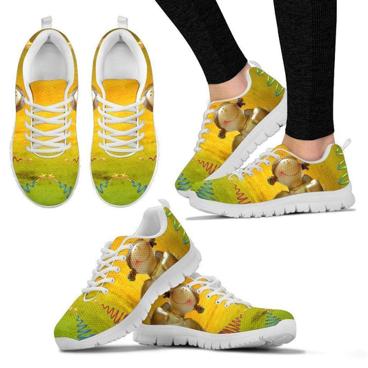 White Christmas Golden Angel Women's Sneakers-6teenth World™-Women's Sneakers-US5 (EU35)-Vibe Cosy™