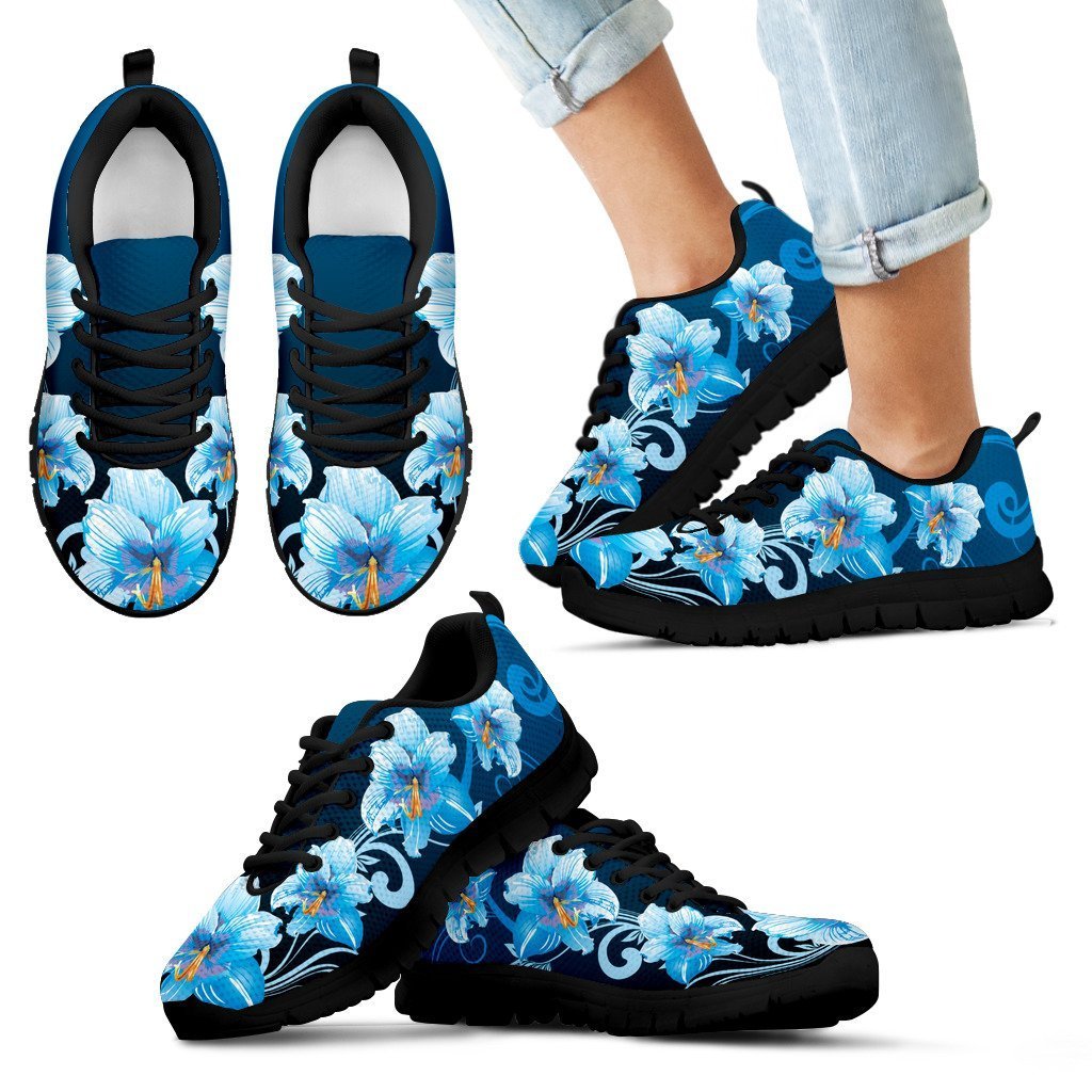 Hibiscus Sneakers 02 - AH-SNEAKERS-Alohawaii-Kid's Sneakers-11 CHILD (EU28)-Black-Vibe Cosy™