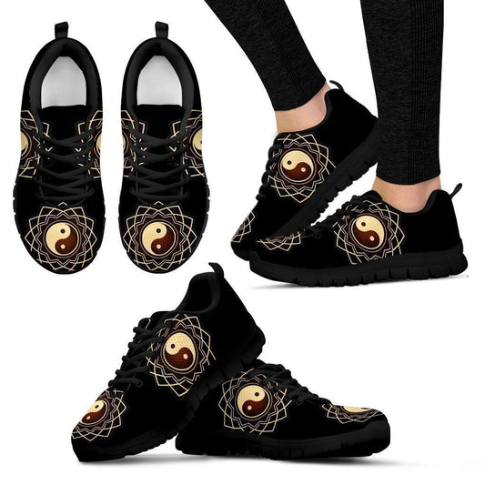 Yin and Yang Black Women's Sneakers-6teenth World™-Women's Sneakers-US5 (EU35)-Vibe Cosy™