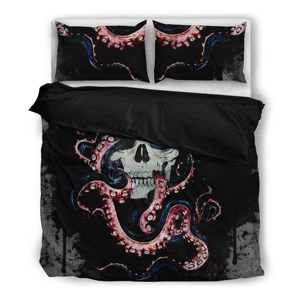 Octopus and Skull-6teenth World™-Bedding Set-Twin-Vibe Cosy™