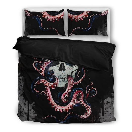 Octopus and Skull-6teenth World™-Bedding Set-Twin-Vibe Cosy™