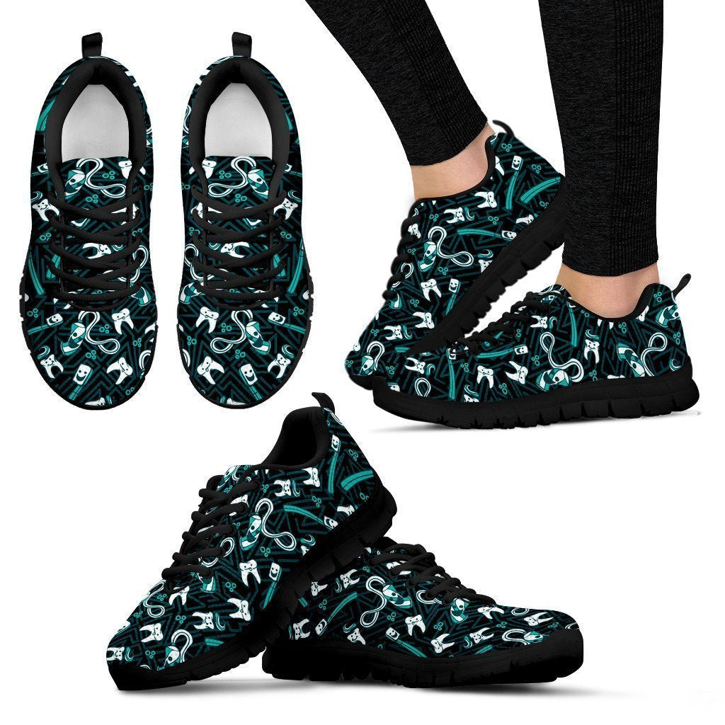Teeth Essentials Pattern Dental Women's Sneakers-6teenth World™-Women's Sneakers-US5 (EU35)-Vibe Cosy™