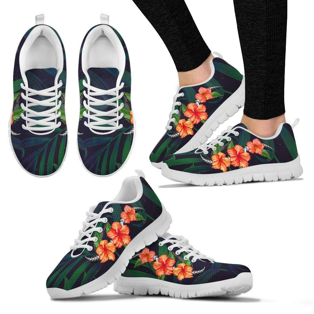 Hibiscus Sneakers 01 - AH-SNEAKERS-Alohawaii-Women's Sneakers-US5 (EU35)-White-Vibe Cosy™