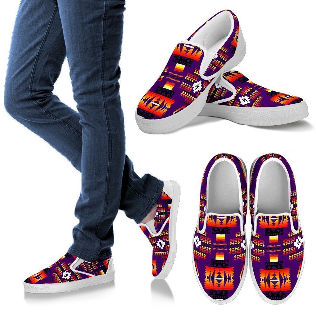 Seven Tribes Purple Men's Slip Ons-6teenth World™-Kid's Sneakers-US8 (EU40)-Vibe Cosy™