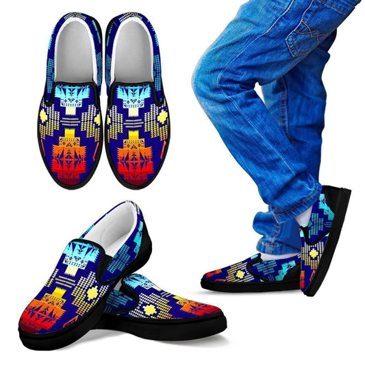 Blue Shades Kid's Slip Ons-6teenth World™-Kid's Slip Ons-11 CHILD (EU28)-Vibe Cosy™