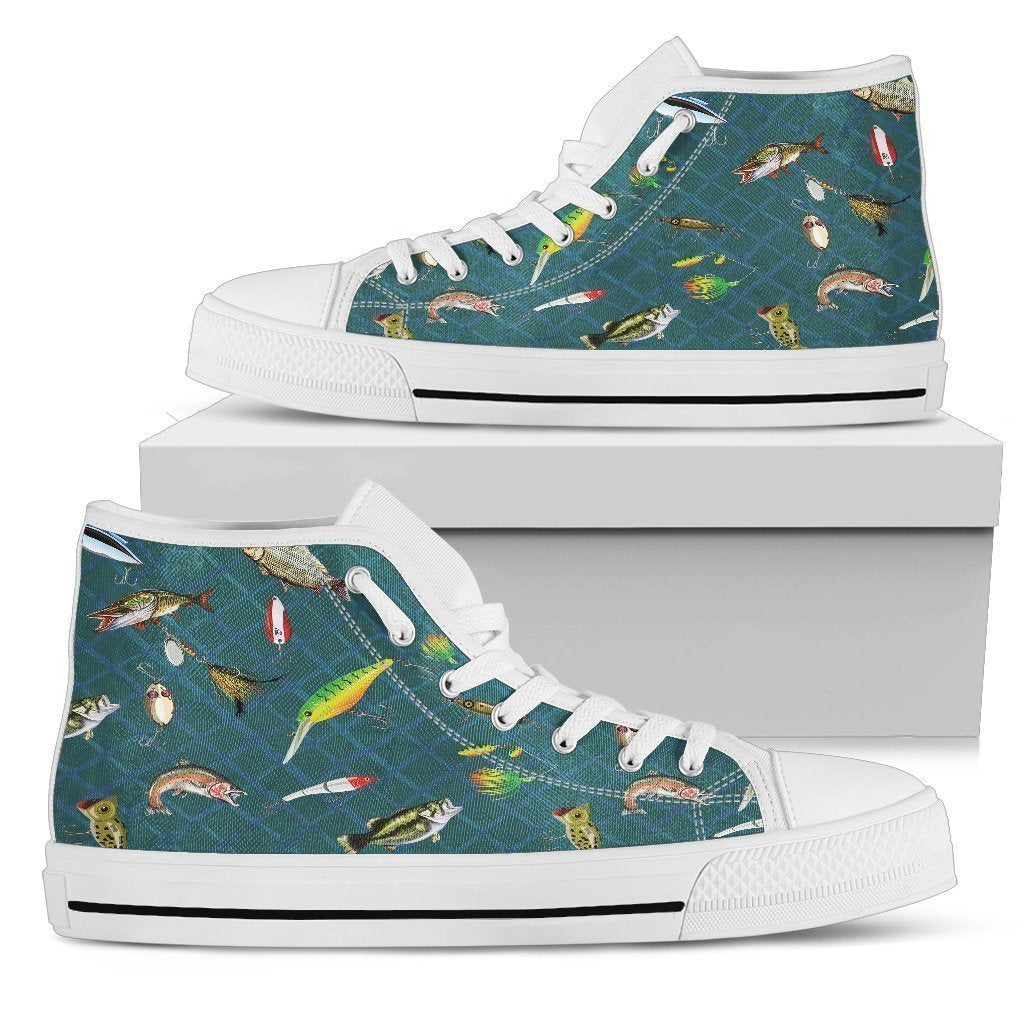 Swimming fish Women's High Tops-6teenth World™-Women's High Top Shoe-US5.5 (EU36)-Vibe Cosy™