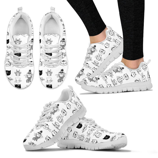 White Cats Women's Sneakers-6teenth World™-Women's Sneakers-US5 (EU35)-Vibe Cosy™