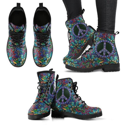 Hippie Peace Women's Leather Boots-Shoes-HD09-Women's Leather Boots-US5 (EU35)-Vibe Cosy™