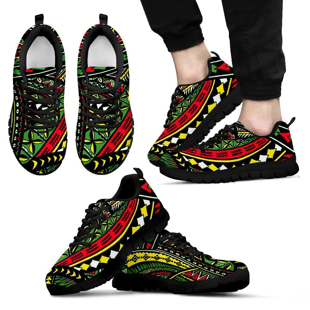 Hawaii Poly Tribal Sneakers - AH-SNEAKERS-Alohawaii-Men's Sneakers-US5 (EU38)-Black-Vibe Cosy™