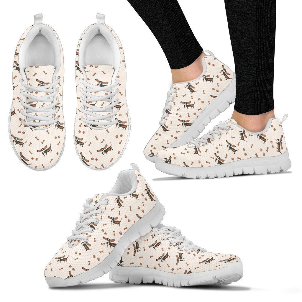 Basset Hound Women's Sneakers-6teenth World™-Women's Sneakers-US5 (EU35)-Vibe Cosy™