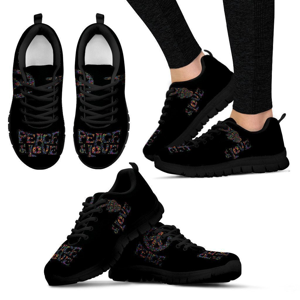 Peace Black Women's Sneakers-6teenth World™-Women's Sneakers-US5 (EU35)-Vibe Cosy™