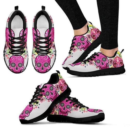 Floral Skull Women's Sneakers-6teenth World™-Women's Sneakers-US5 (EU35)-Vibe Cosy™