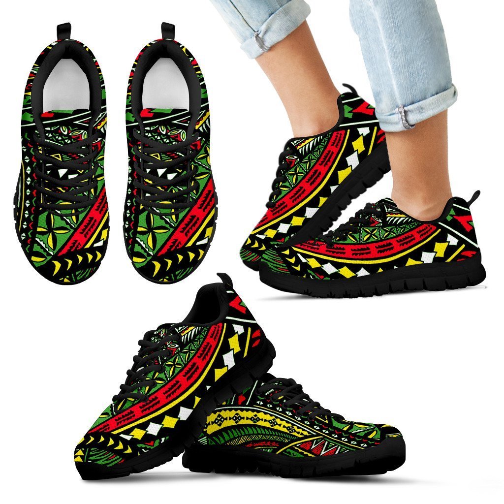 Hawaii Poly Tribal Sneakers - AH-SNEAKERS-Alohawaii-Kid's Sneakers-11 CHILD (EU28)-Black-Vibe Cosy™