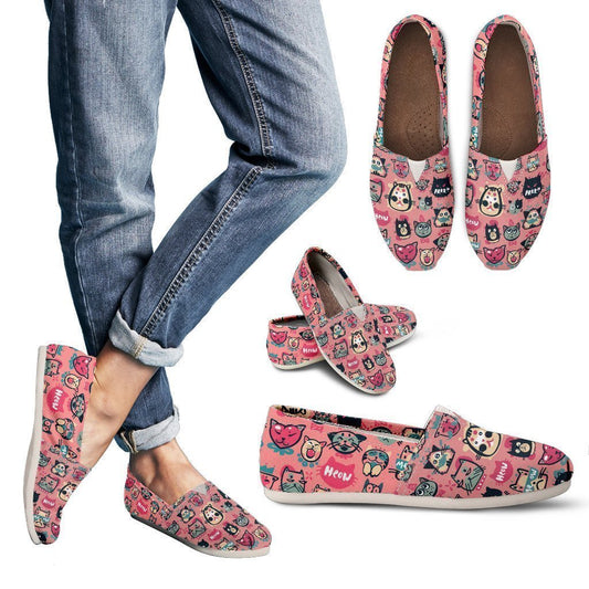 Pink Meow Cat Women's Casual Shoes-6teenth World™-Women's Casual Shoes-US6 (EU36)-Vibe Cosy™