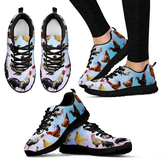 Chicken Lovers Women's Sneakers (Black)-6teenth World™-Women's Sneakers-US5 (EU35)-Vibe Cosy™