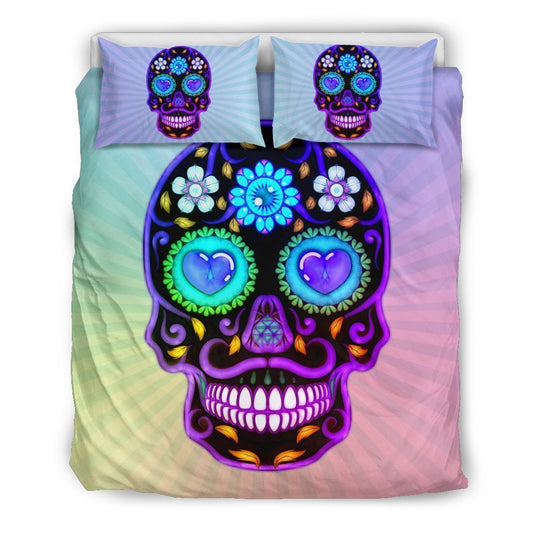 Sugar Skull Lover Bedding Set for Lovers of Sugar Skulls-6teenth World™-Bedding Set-US Twin-Vibe Cosy™