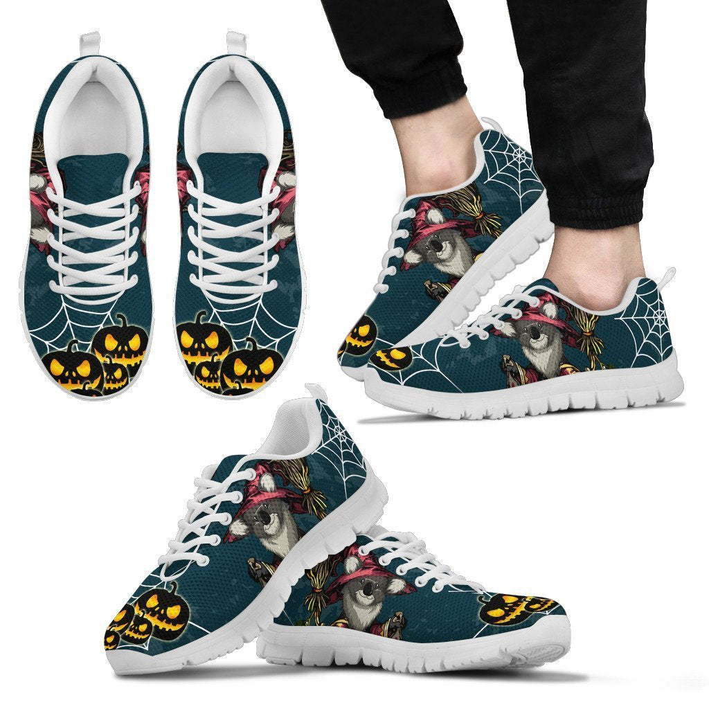 Australia shoes- Koala in halloween sneakers NN8-SNEAKERS-HP Arts-Men's Sneakers - White - Australia shoes- Koala in halloween men's sneakers white NN8-US5 (EU38)-Vibe Cosy™