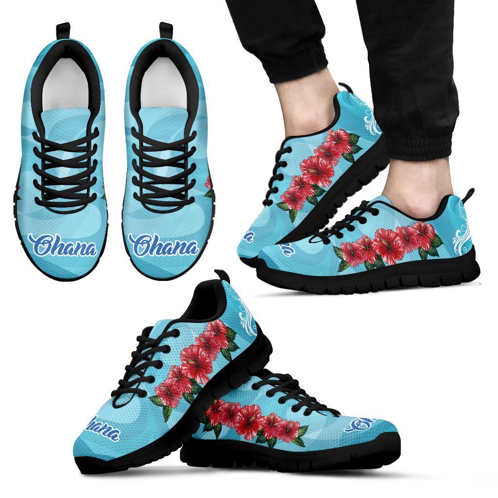 Ohana Hibiscus Sneakers - AH-SNEAKERS-Alohawaii-Men's Sneakers-US5 (EU38)-Black-Vibe Cosy™