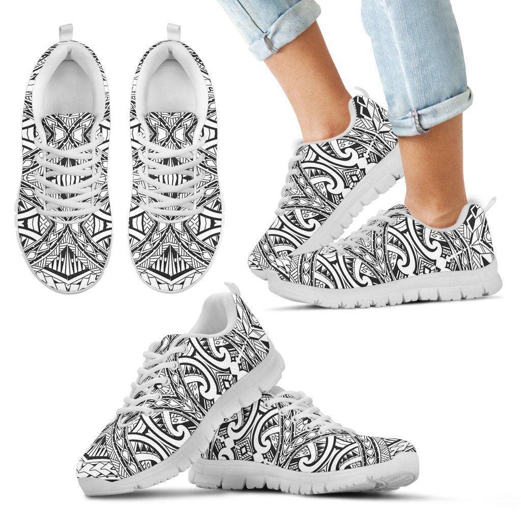 Poly Tribal Sneakers 02 - AH - J9-SNEAKERS-Alohawaii-Kid's Sneakers-11 CHILD (EU28)-White-Vibe Cosy™