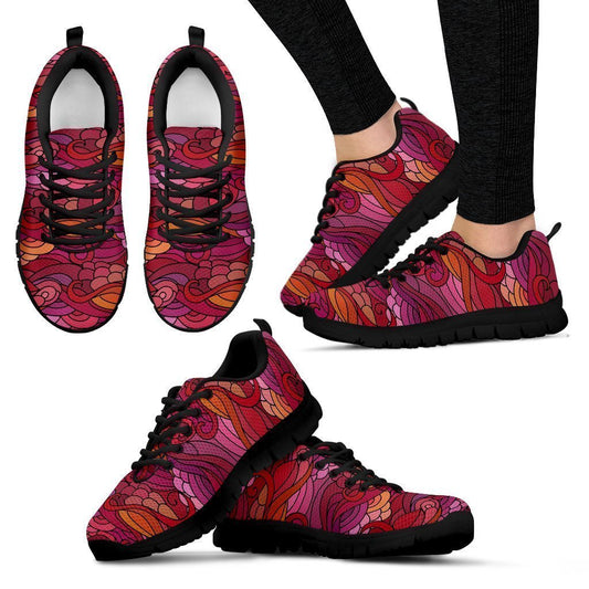 Psychedelic black sole Women's Sneakers-6teenth World™-Women's Sneakers-US5 (EU35)-Vibe Cosy™