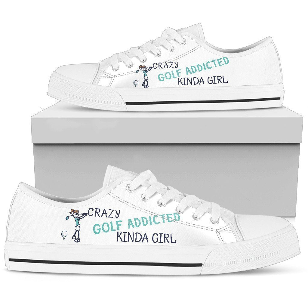 Crazy golf addicted kinda girl Women's Low Top Shoe-6teenth World™-Women's Low Top Shoe-US5.5 (EU36)-Vibe Cosy™
