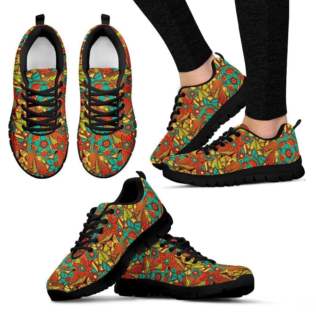 Golden flowers Women's Sneakers-6teenth World™-Women's Sneakers-US5 (EU35)-Vibe Cosy™