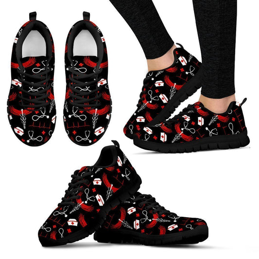 Nursing Women's Sneakers - Black-6teenth World™-Women's Sneakers-US5 (EU35)-Vibe Cosy™