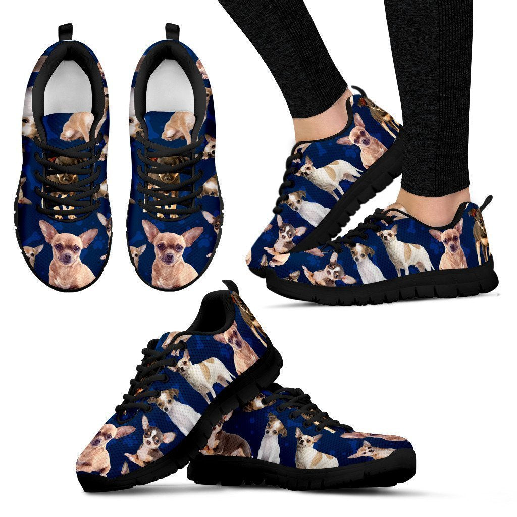 Chihuahua Women's Sneakers (Black)-6teenth World™-Women's Sneakers-US5 (EU35)-Vibe Cosy™