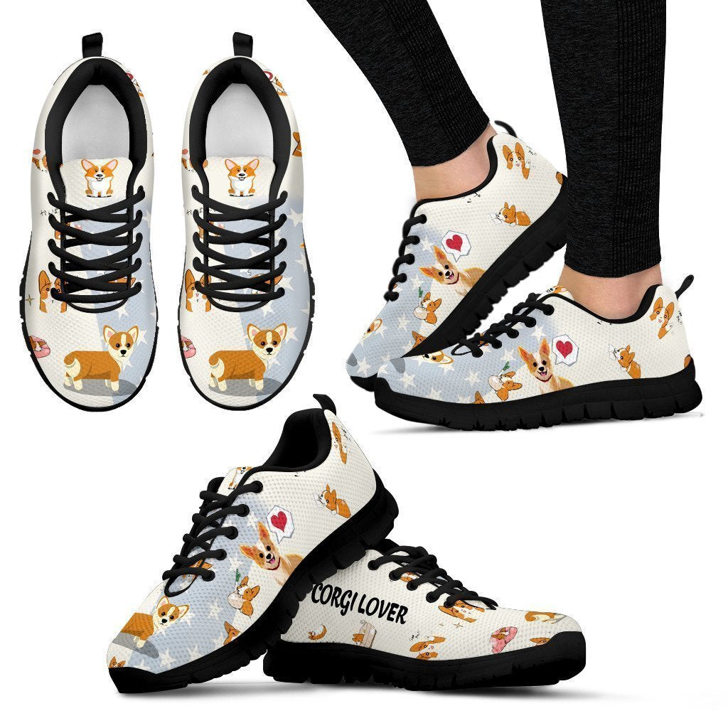 Corgi Lover Women's Sneakers-6teenth World™-Women's Sneakers-US5 (EU35)-Vibe Cosy™
